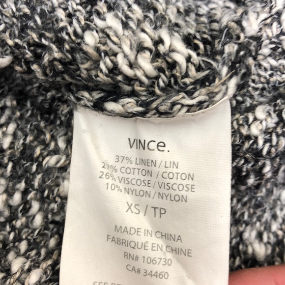 Vince Gray Speckled Linen Cotton Blend Pullover Sweater Size XS - Picture 8 of 10